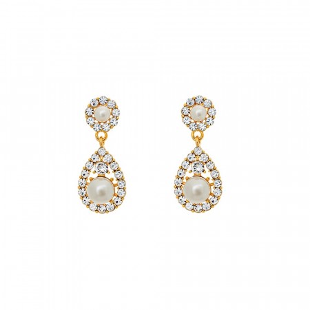 Petite Sofia pearl earrings gold
