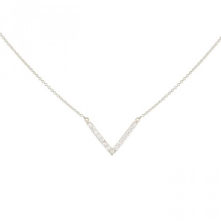 Strict sparkling V necklace silver