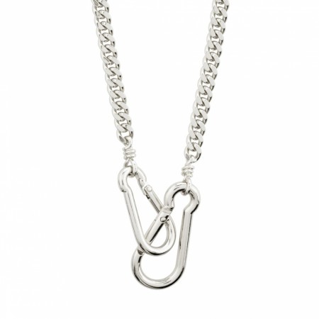 Pilgrim Hopeful carabiner curb chain necklace silverplated