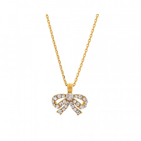 Petite Antoinette bow necklace gold