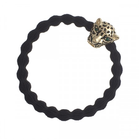 Hårstrikk/armbånd med jaguar
