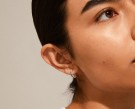Pilgrim ESTER resirkulerte krystall hoop øredobber, sølvbelagt thumbnail