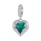 Deep Heart  -JBX Charm/anheng i Sølv og mørk grønn zirconia thumbnail