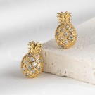 Pineapple stud earrings rose gold thumbnail