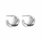 A&C tykke øreringer Sculptured hoops silver thumbnail