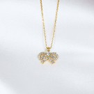 NÆRBILDE AV PETITE ANTOINETTE BOW NECKLACE GOLD thumbnail