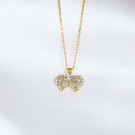 Petite Antoinette bow necklace gold thumbnail