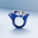 JBX CHARM BLUE FLOWER SILVER SIDEVISNING thumbnail