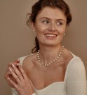 Lily and Rose Miss Victoria stud earrings - White linnen thumbnail