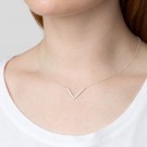 Strict sparkling V necklace silver thumbnail