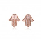 HAMSA HAND EARRINGS ROSE GOLD EDITION thumbnail