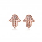 Hamsa hand earrings rose gold edition thumbnail