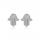 Hamsa hand earrings silver edition thumbnail