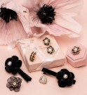 Lily and Rose Coco rose ring - Jet / ivory pearl 18mm thumbnail