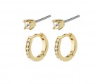 Pilgrim MILLE 2-in-1 set crystal/hoops goldplated thumbnail