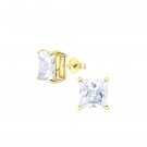 14K gullbelagte Shine square Cubic Zirconia earrings thumbnail