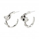 PILGRIM TESS ORGANIC SHAPED HOOP EARRINGS SILVERPLATED  thumbnail