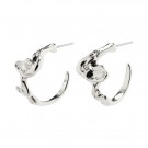 Pilgrim Tess organic shaped hoop earrings silverplated thumbnail