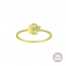 JBX Cosmic Moon ring 14k goldplated silver thumbnail