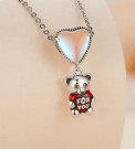 Love Bear - JBX charm i 925 sterling sølv og vakker cubic zirconia sten. thumbnail
