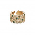 Ylva Li Halo ring - Emerald thumbnail