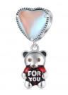 Love Bear - JBX charm i 925 sterling sølv og vakker cubic zirconia sten. thumbnail