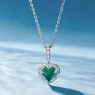 Deep Heart  -JBX Charm/anheng i Sølv og mørk grønn zirconia thumbnail