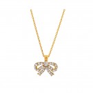 NÆRBILDE AV PETITE ANTOINETTE BOW NECKLACE GOLD thumbnail
