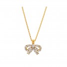 Petite Antoinette bow necklace gold thumbnail