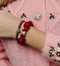 BYELOISE HEART SILK SCRUNCHIE BURGUNDY SOM ARMBÅND thumbnail