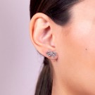 Petite Antoinette Bow earrings silver thumbnail