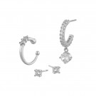 SNÖ Luire cuff earring set silver/clear thumbnail
