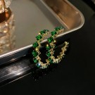 AVI Jewels Aruba hoops gold/emerald thumbnail