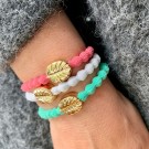 Hårstrikk/armbånd med palmeblad thumbnail