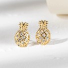 Pineapple stud earrings rose gold thumbnail