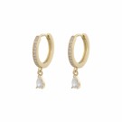 SNÖ OF SWEDEN CAMILLE DROP EARRINGS GOLD/CLEAR thumbnail