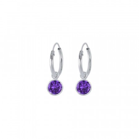 Cassandra mini hoops violet/silver