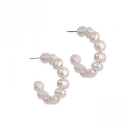 Pearl hoop earring
