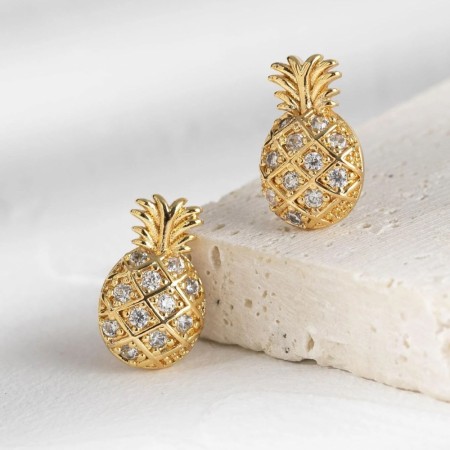 Pineapple stud earrings rose gold
