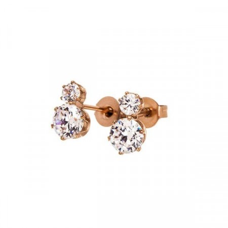 Crown Studs Double Rose Gold