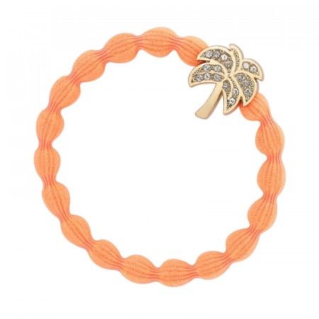 Oransje hårstrikk/armbånd med palme