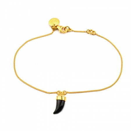 Shark bracelet gold black onyx