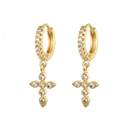 AVI Jewels Cross earrings gold