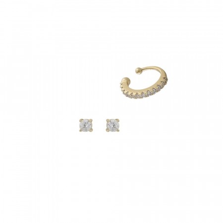 SNÖ Hanni cuff set gold/clear