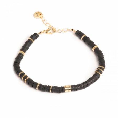 A&C Oslo Candy color makrame armbånd sort/gull