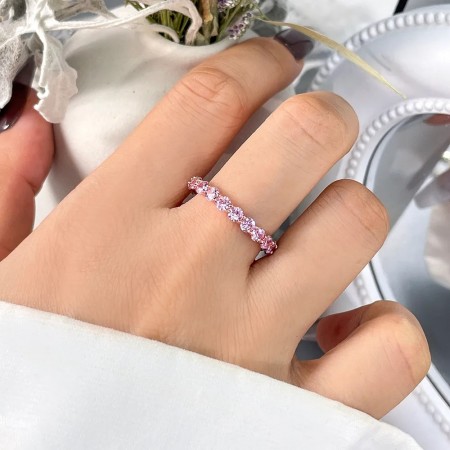 AVI Jewels Eternity ring silver/pink