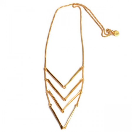 Aligned party necklace gold