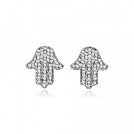 Hamsa hand earrings silver edition