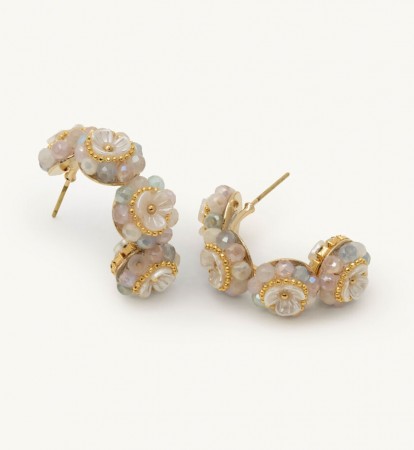 Lily and Rose Jade earrings - Celestial pink / blue