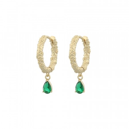 SNÖ London ring pendant ear gold/emerald green